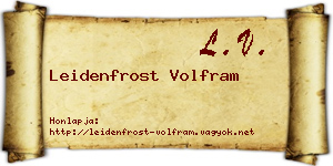 Leidenfrost Volfram névjegykártya